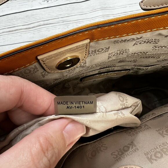 Michael Kors Mustard Yellow Saffiano Leather Tote Shoulder Bag - Picture 9 of 10